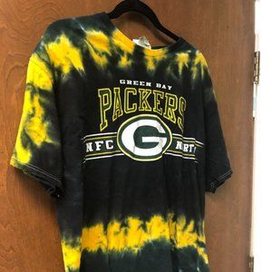 XL Packers tshirt, tye dyed